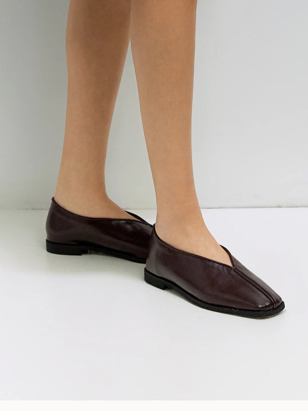 Burgundy Leather Flats Mod Ref